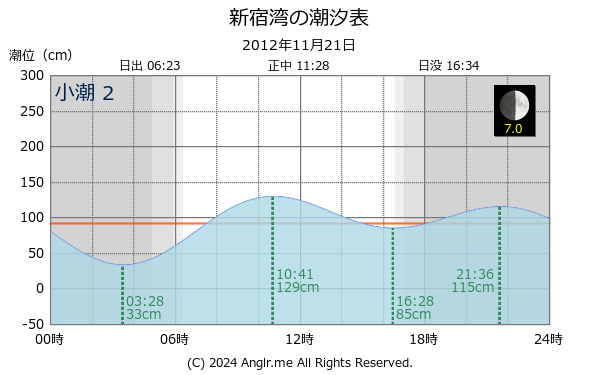 神奈川県 新宿湾のタイドグラフ