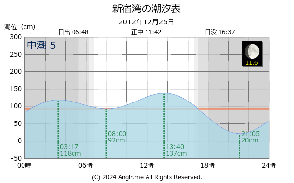 神奈川県 新宿湾のタイドグラフ