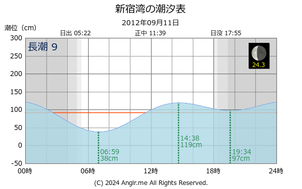 神奈川県 新宿湾のタイドグラフ