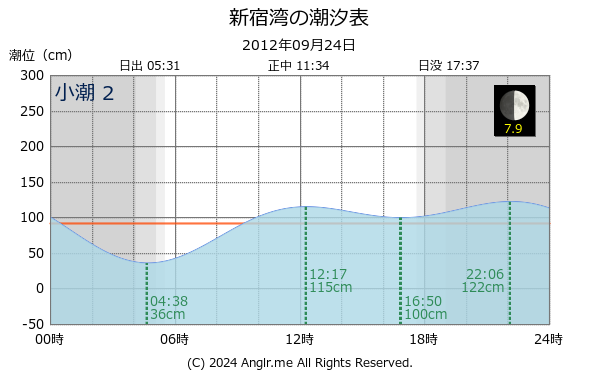 神奈川県 新宿湾のタイドグラフ