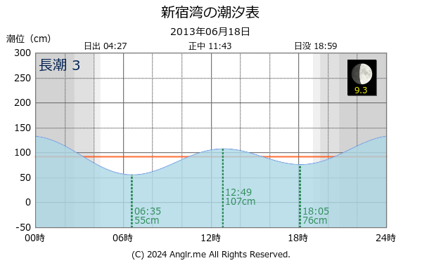 神奈川県 新宿湾のタイドグラフ