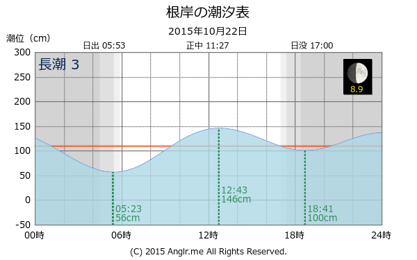 神奈川県 根岸のタイドグラフ