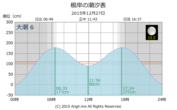 神奈川県 根岸のタイドグラフ