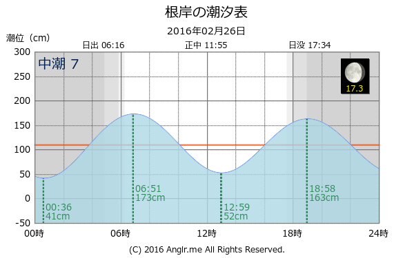 神奈川県 根岸のタイドグラフ