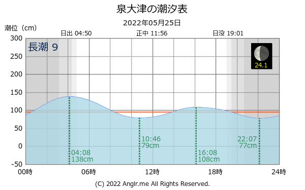 大阪府 泉大津のタイドグラフ