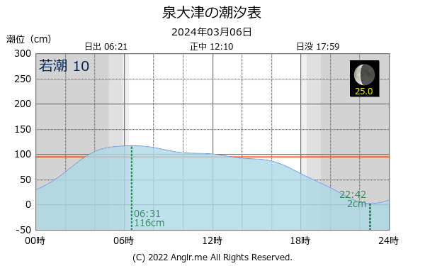 大阪府 泉大津のタイドグラフ