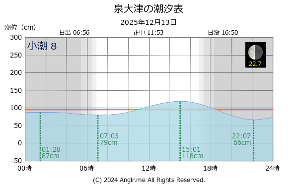 大阪府 泉大津のタイドグラフ