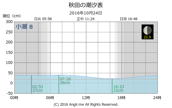 秋田県 秋田のタイドグラフ