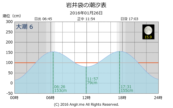 千葉県 岩井袋のタイドグラフ