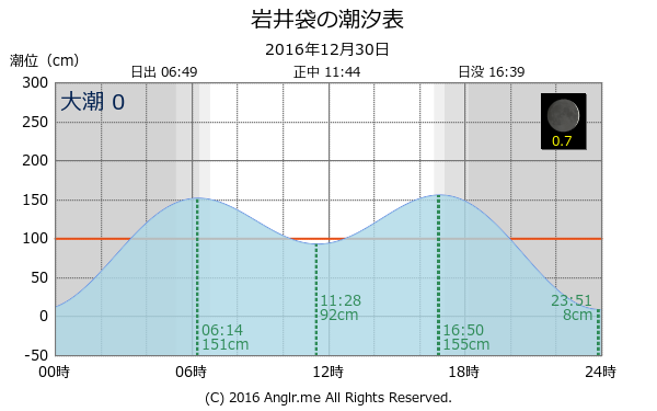 千葉県 岩井袋のタイドグラフ