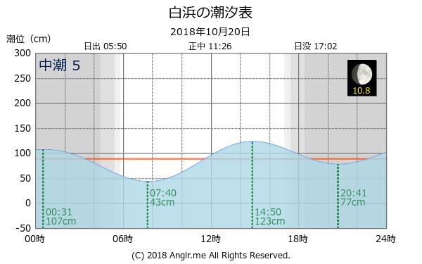 千葉県 白浜のタイドグラフ